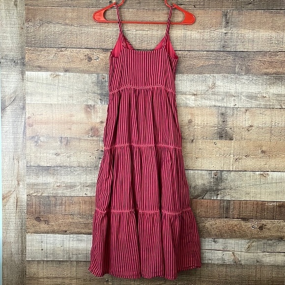 ANTHROPOLOGIE Sundry pink striped tiered sundress dress Size 1 Small - Picture 8 of 12